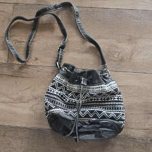 Black and White Patterned Women's Bag